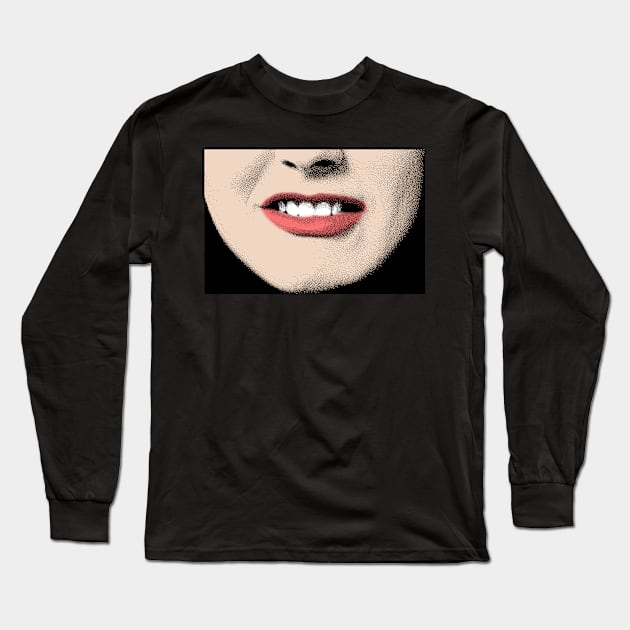 Alicia Silverstone //// Mouth PixelArt Design Long Sleeve T-Shirt by DankFutura